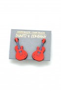 Red Guitar Stud Earrings